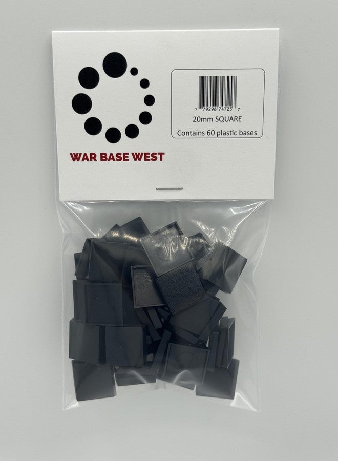 War Base West Lot of 60 20mm Square Bases Used for Warhammer Fantasy Empire Skink Dwarf Skaven Wargame Bitz - Image 1